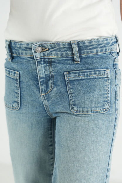 Patch Pocket Wide Jeans