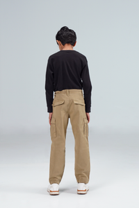 Straight Fit Cargos Brown