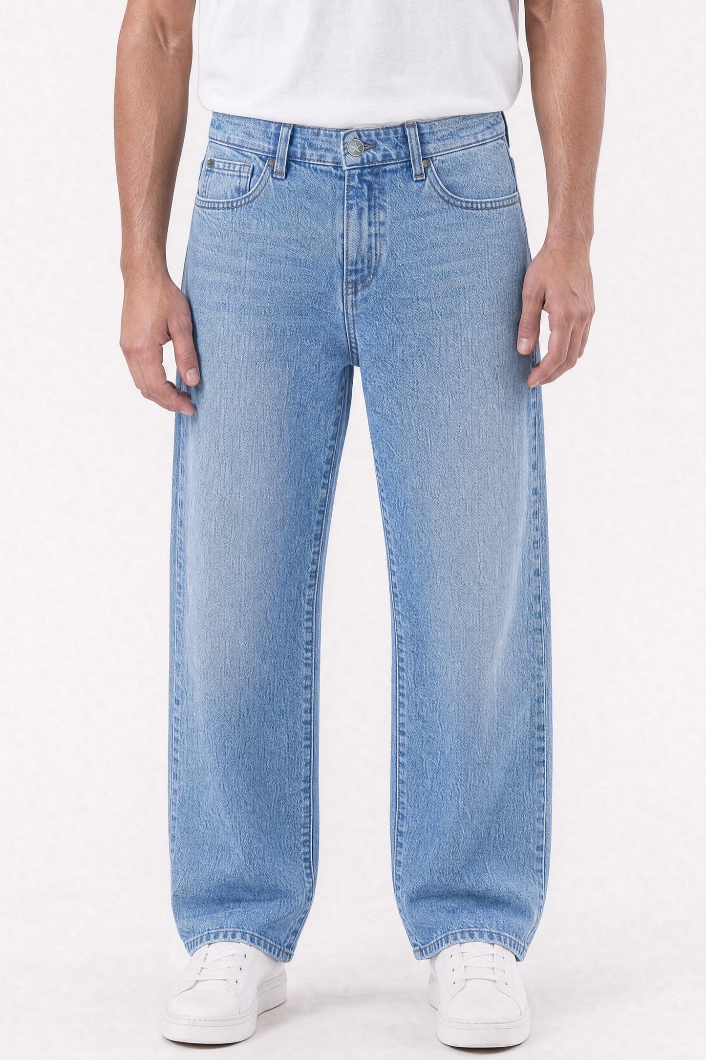 Loose Straight Fit Jeans Light Blue