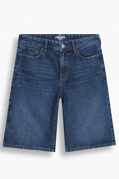 Baggy Denim Carpenter Shorts Dark Blue
