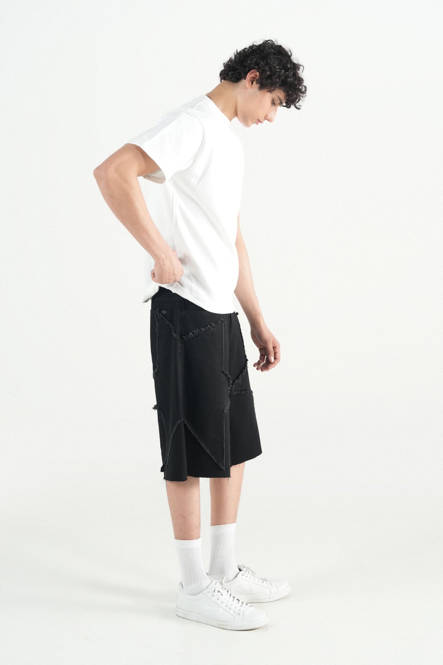 Star Black Patch Jorts