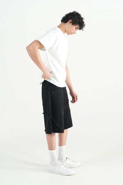 Star Black Patch Jorts