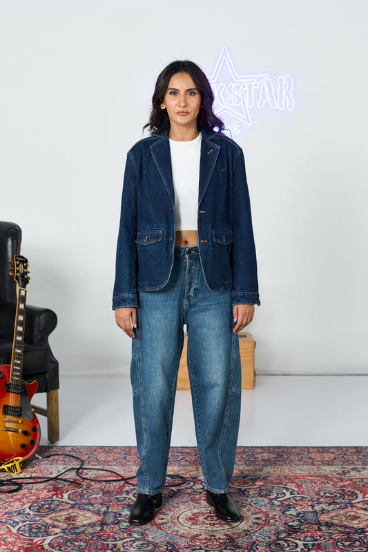 Stone Rinse Denim Blazer