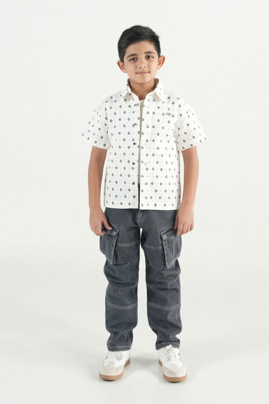 Everday Mini Print White Shirt