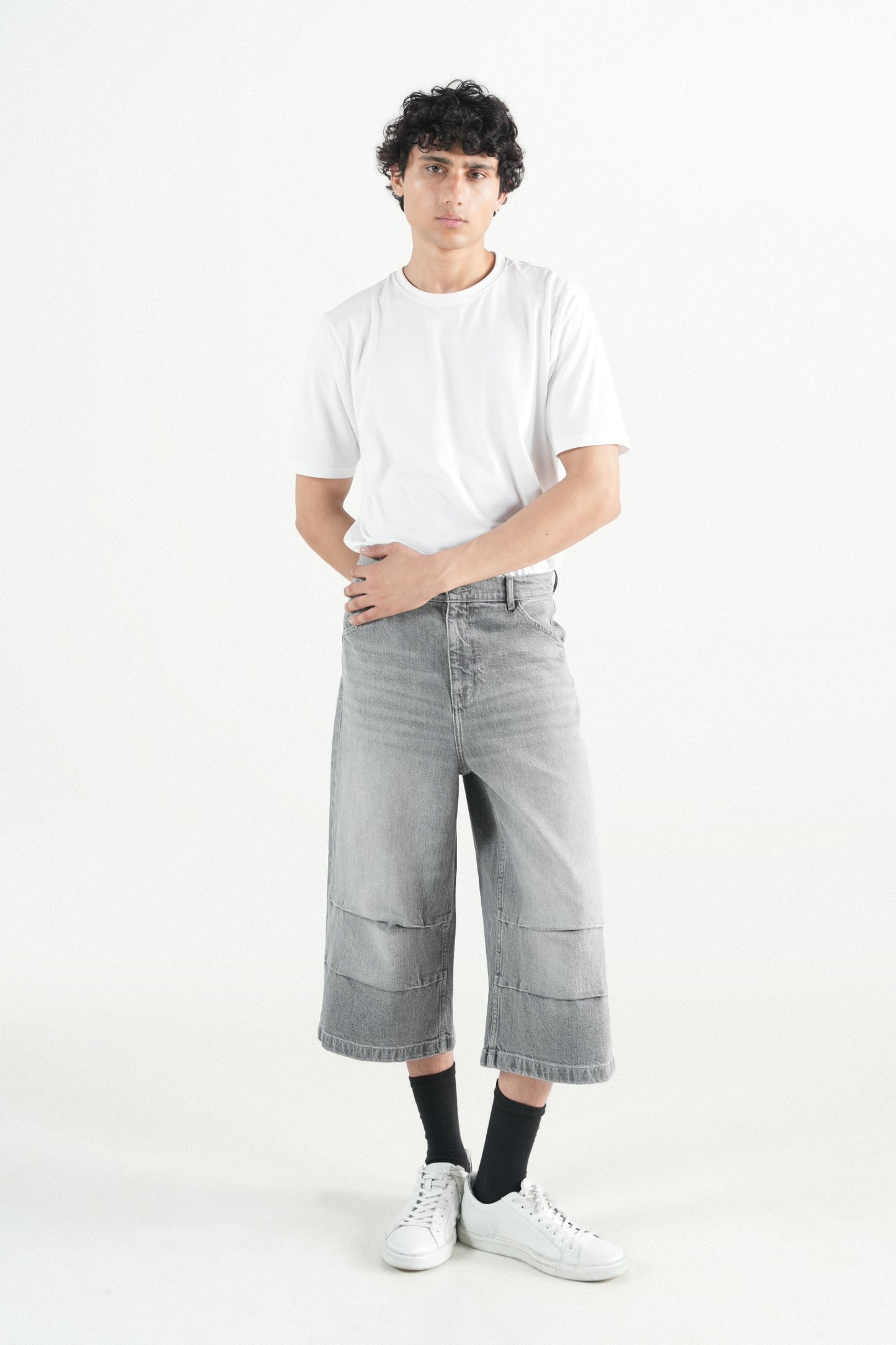Pleated Grey Jorts