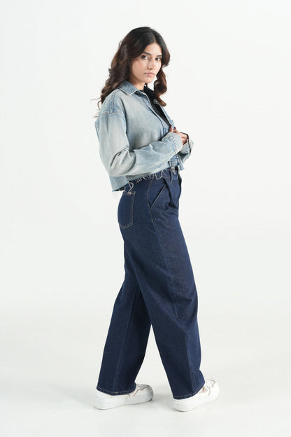 Vintage Cropped Raw Edge Shirt