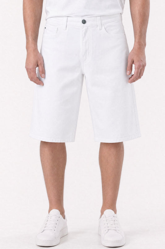 Baggy White Denim Carpenter Shorts