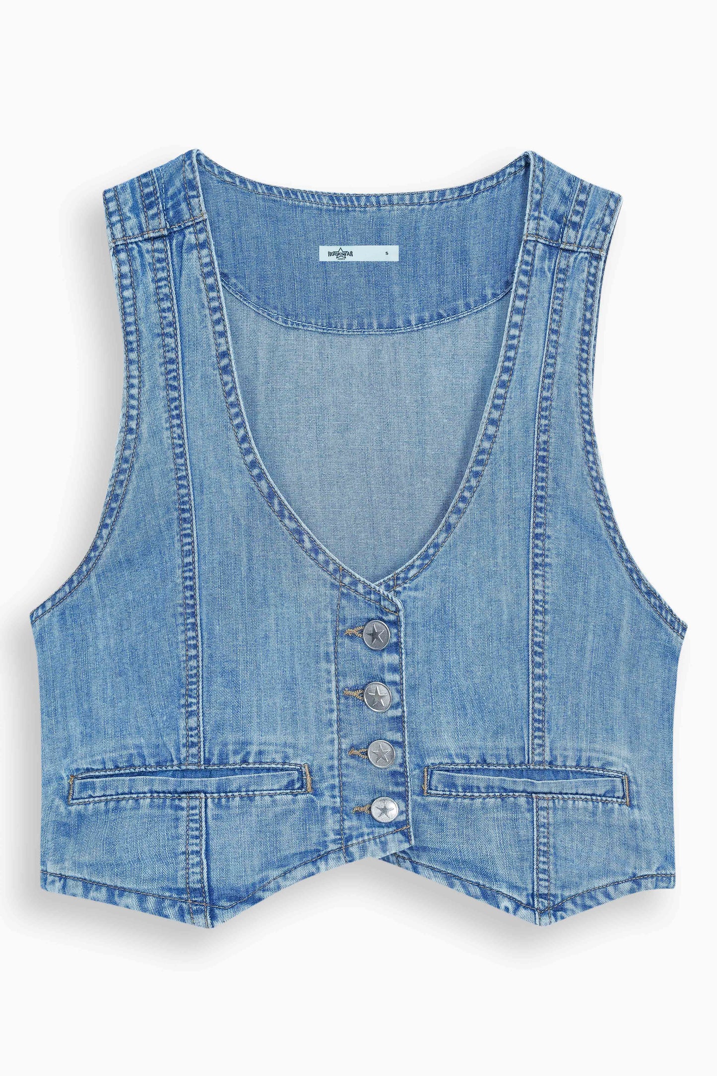 Lightweight Denim Limited Vest  Light Blue
