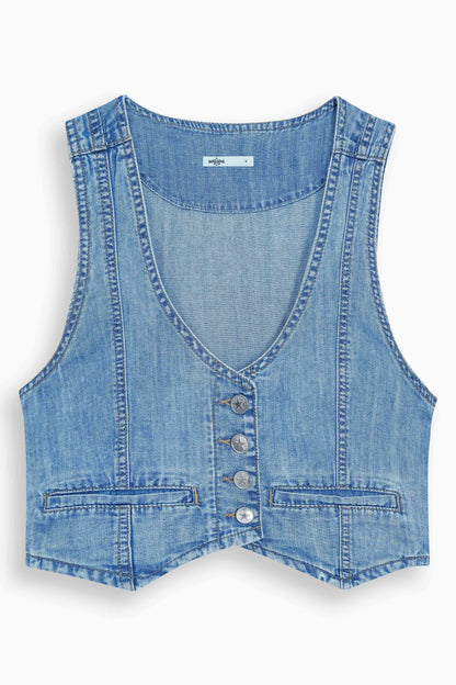 Lightweight Denim Limited Vest  Light Blue