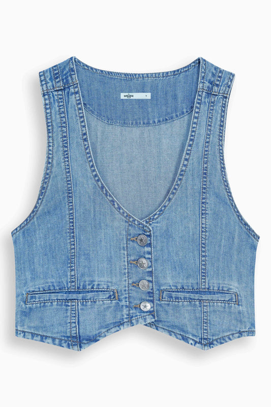 Lightweight Denim Limited Vest  Light Blue