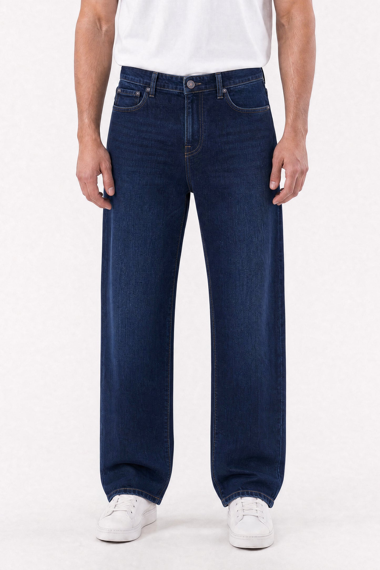 Authentic Straight Dark Blue Jeans