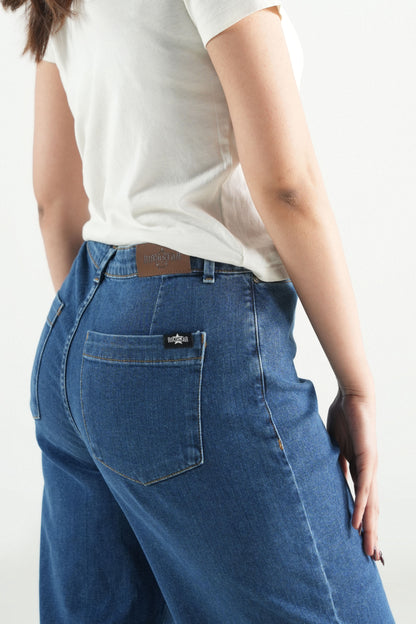 Classic Mid-Blue Wide-Leg