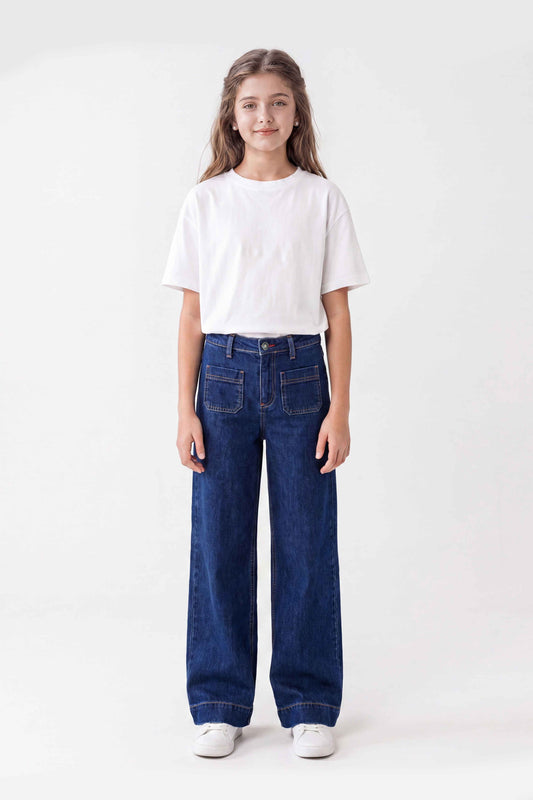 Front Pocket Wide Leg Jeans