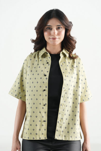 Hawaiian Floral Printed Sage Green Shirt