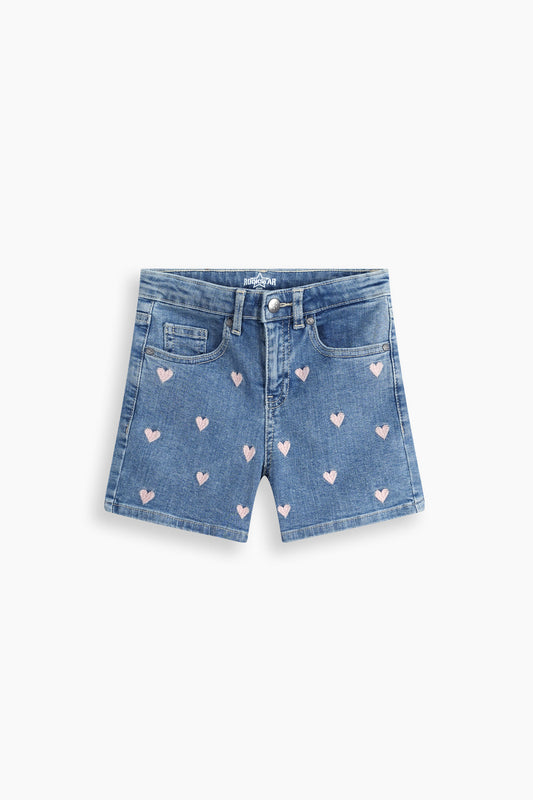 Heart Embroidery Shorts