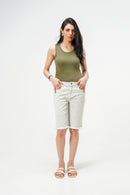 Green Bermuda Striped Shorts