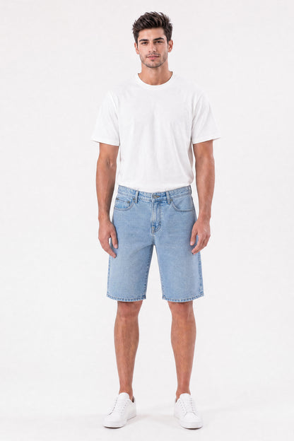 Baggy Denim Carpenter Shorts Light Blue