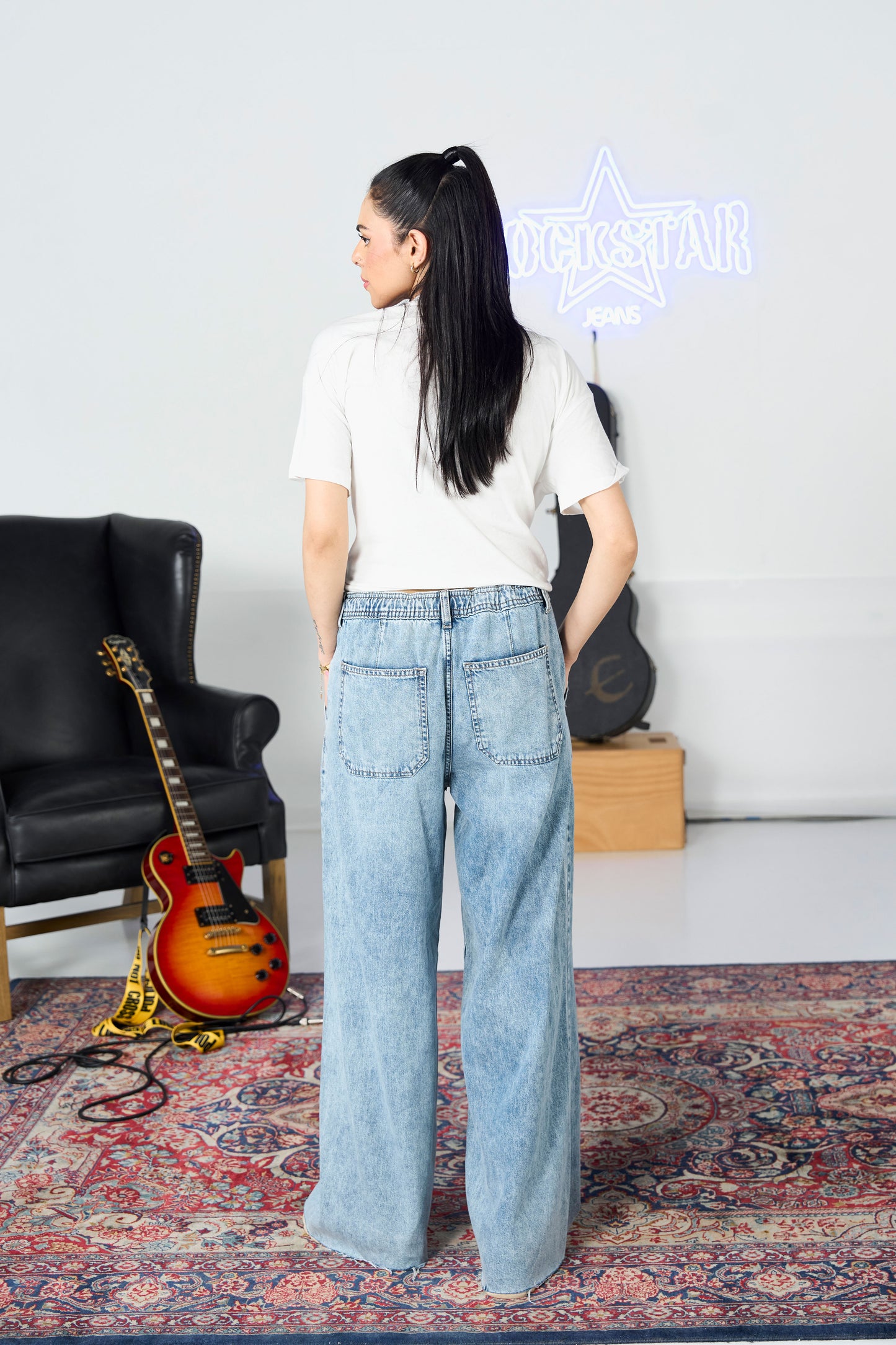 Patch Pocket Acid Wide Leg