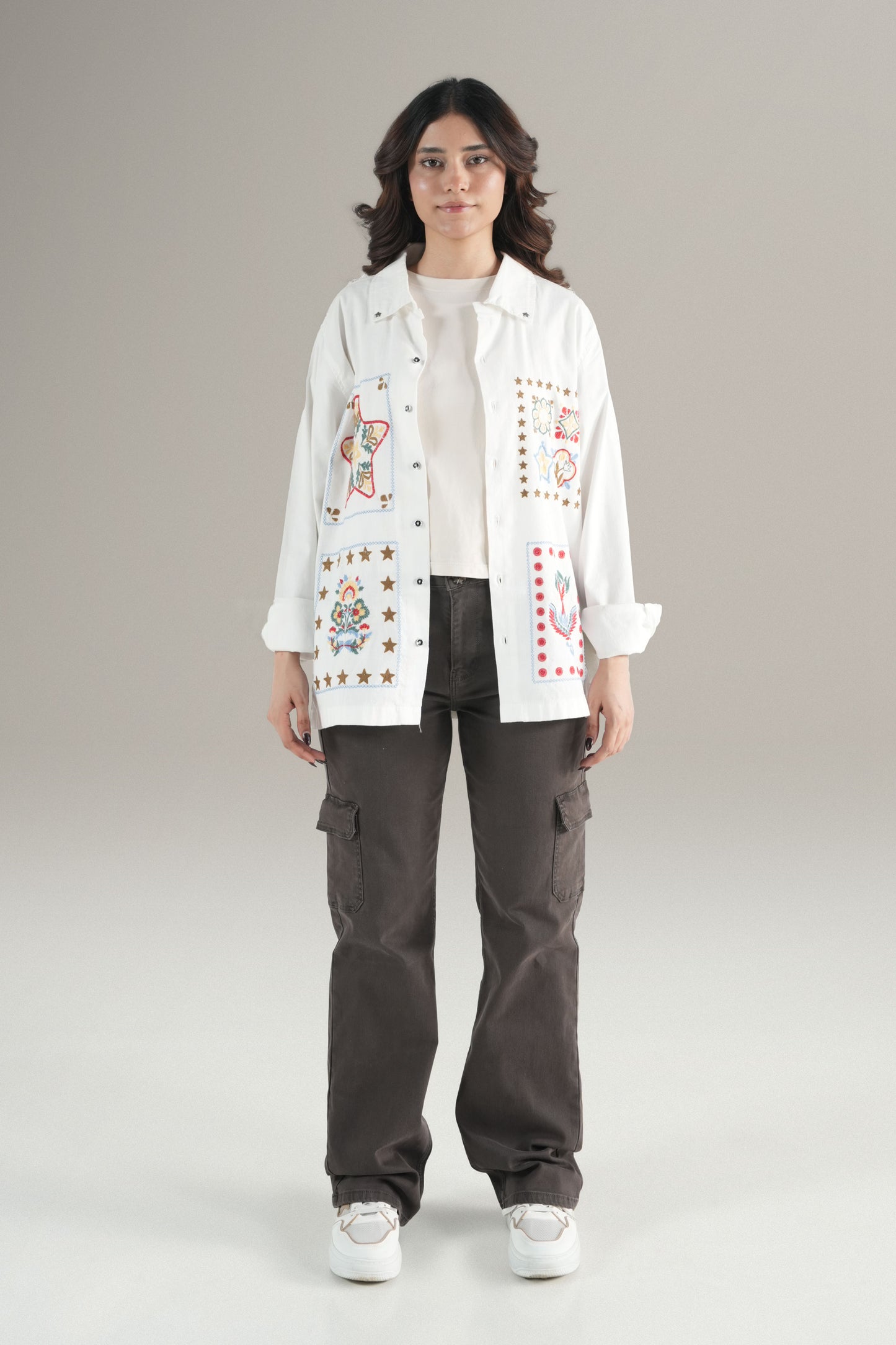 Women Truck Star  White Shirt