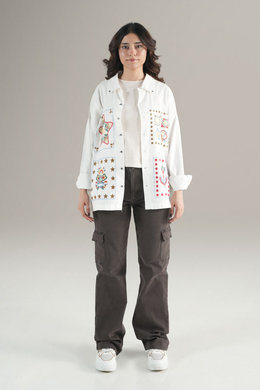 Women Truck Star  White Shirt