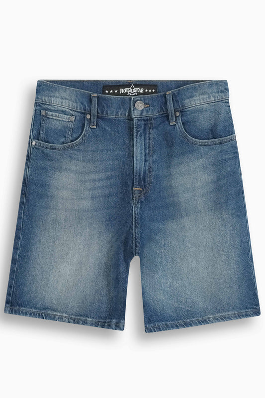 Baggy Fit Denim Short Dark Blue