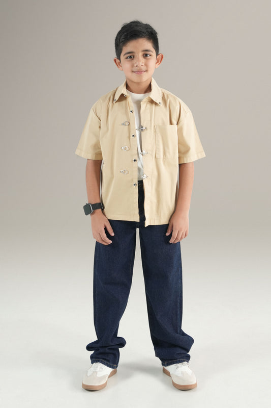 Beige Iron Clasp Shirt