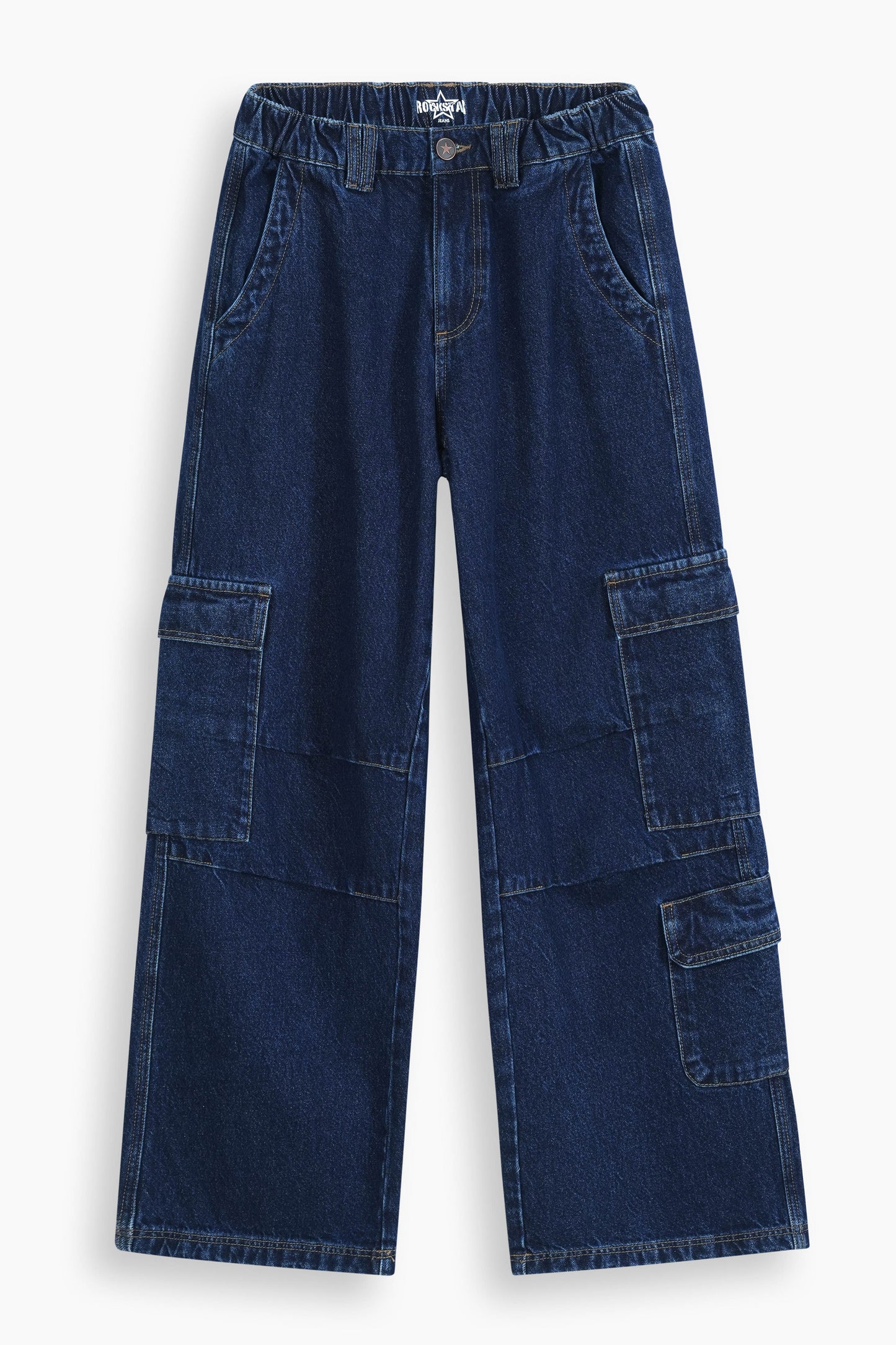 Baggy Fit Cargo Jeans Dark Blue