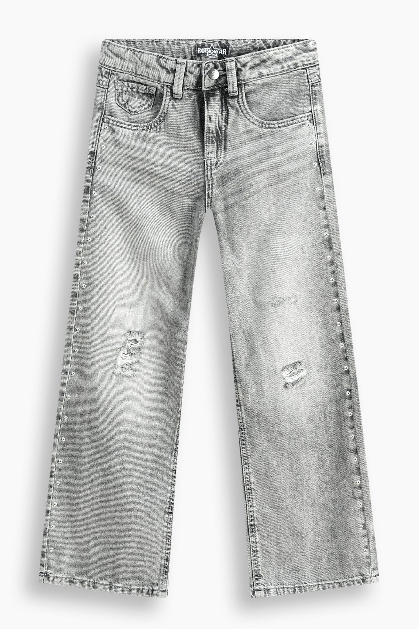 Wide Leg Studded Jeans