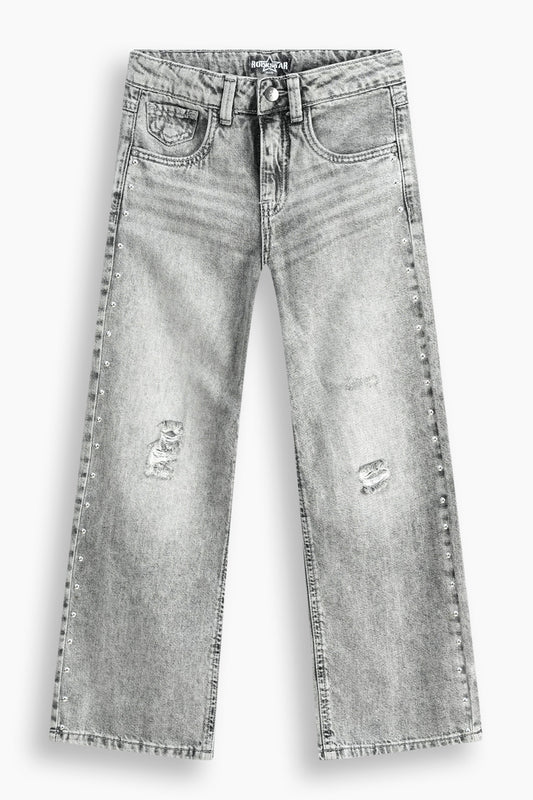 Wide Leg Studded Jeans