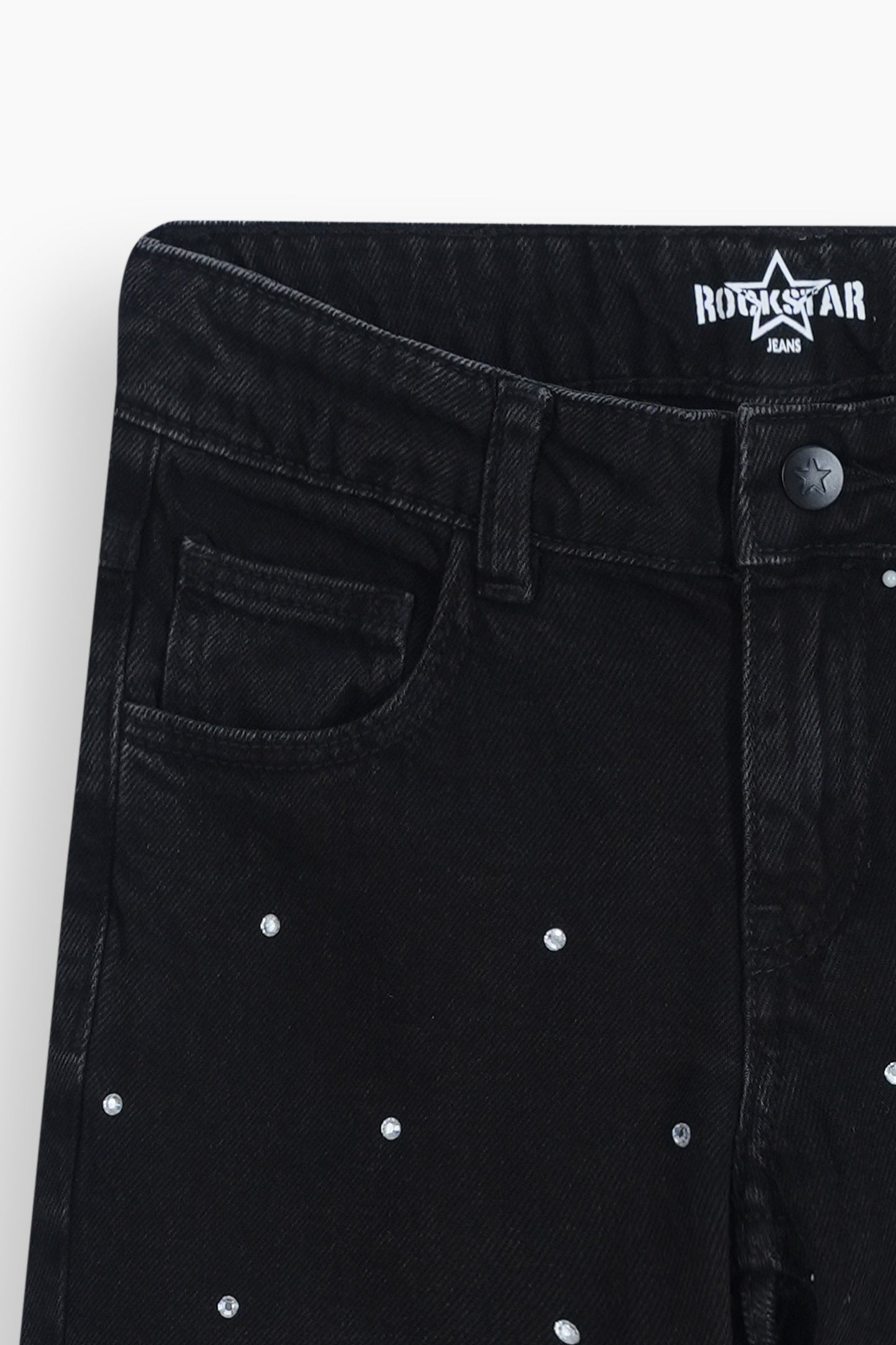 Straight Fit Rhinestones Jeans