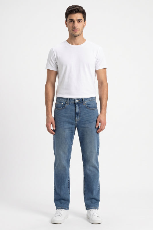 Authentic Straight Fit Jeans Medium Blue