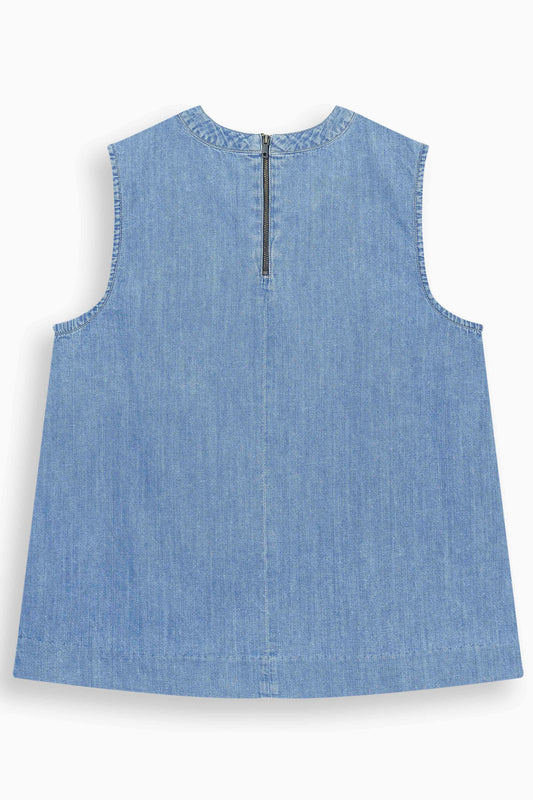 Sleeveless Denim Tank Top  Light Blue