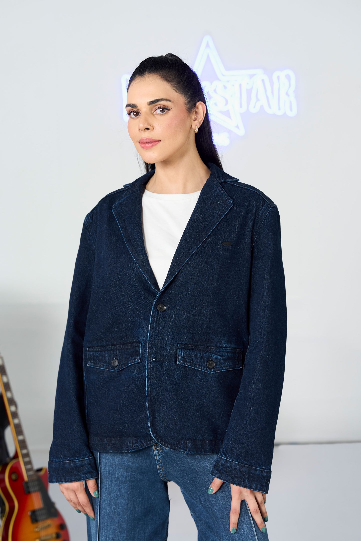 Stone Dark Denim Blazer