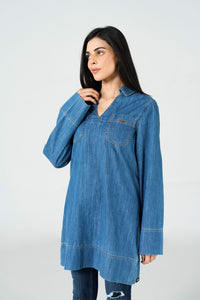 Blue Cropped Dress