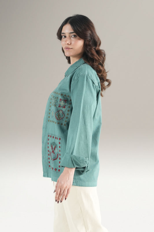 Women Truck Star  Aqua Shirt