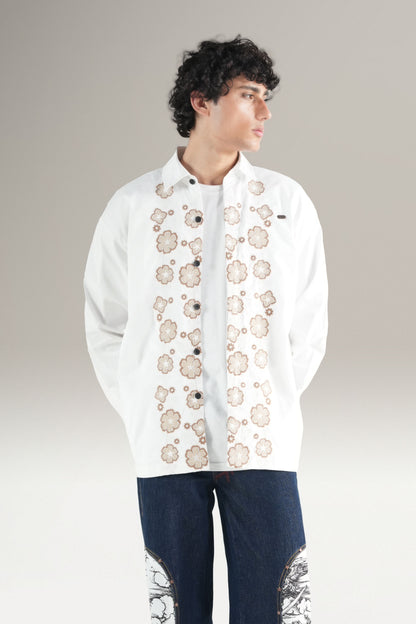 Floral Tuxedo  White Shirt
