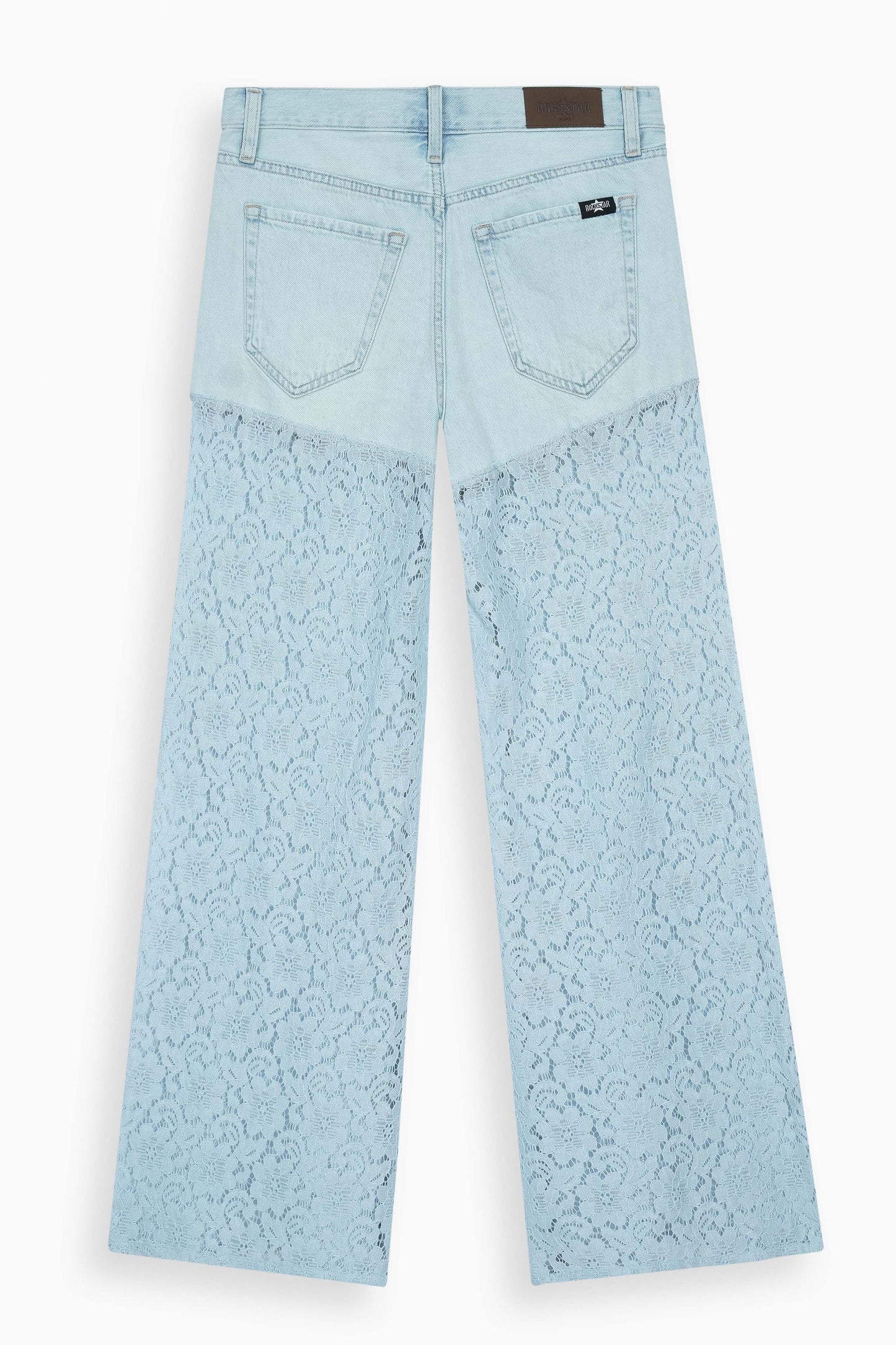 Vintage High Rise Wide Leg Lace Jeans