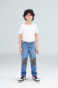 Straight Camokracky Jeans Light blue