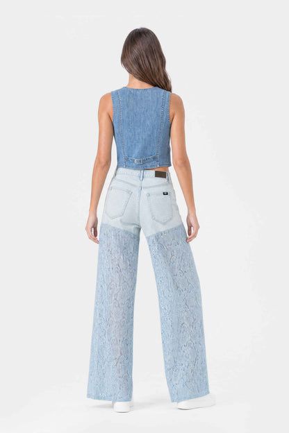 Lightweight Denim Limited Vest  Light Blue