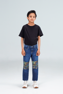 Straight Camokracky Jeans Medium blue