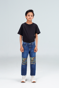 Straight Camokracky Jeans Medium blue
