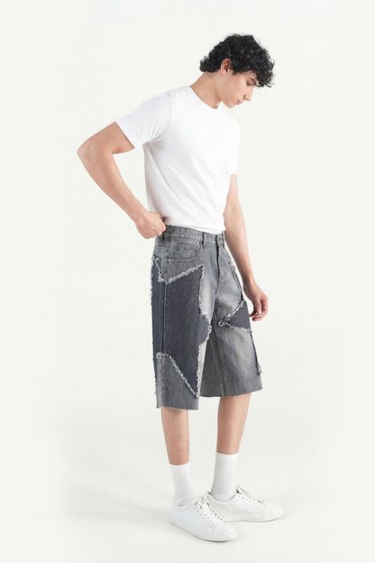 Star Dark  Patch Jorts