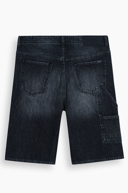Baggy Denim Carpenter Shorts Black