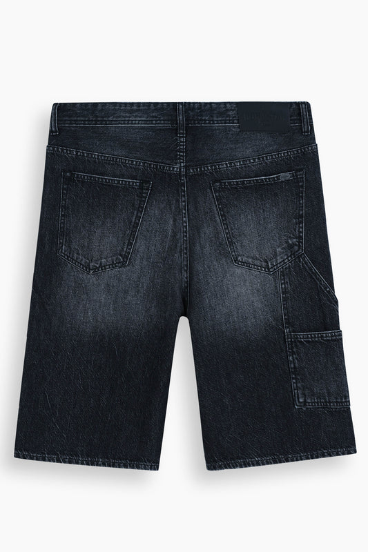 Baggy Denim Carpenter Shorts Black