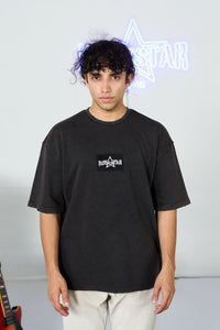 Drop Shoulder Charcoal Acid Tee