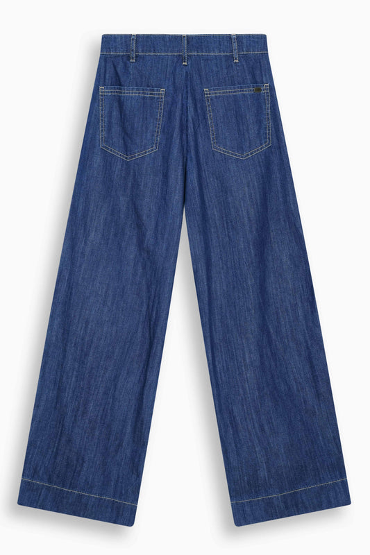 Mid Rise Wide Leg Jeans With Darts
