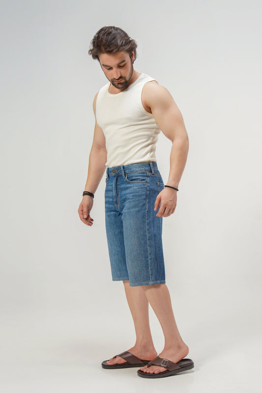 Dark Blue Baggy Denim Shorts