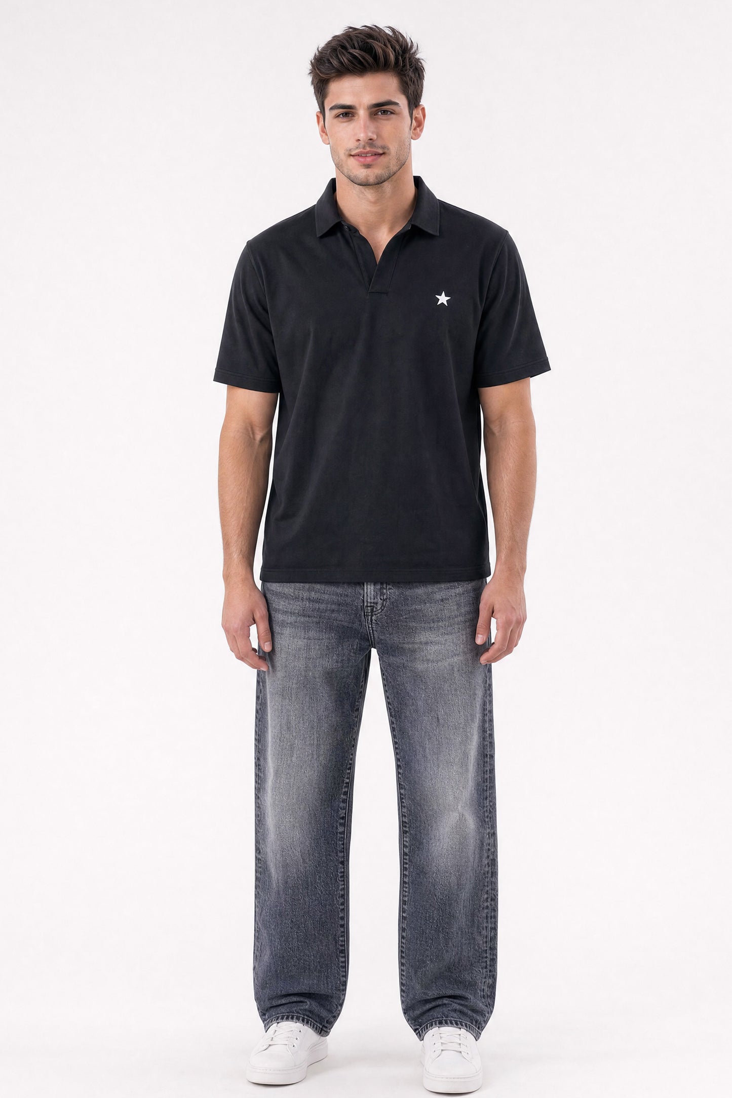 Loose Straight Fit Jeans Charcoal
