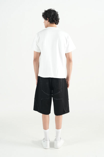 Star Black Patch Jorts