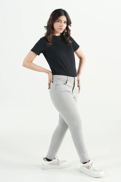 Crystal Hem Grey Pent